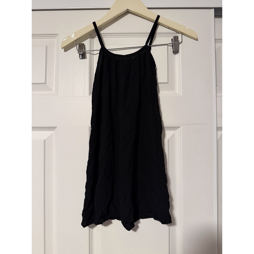 Ava Sky Girls Fighting Eel Black Mini Tank Dress Hawaiian Resort Beach